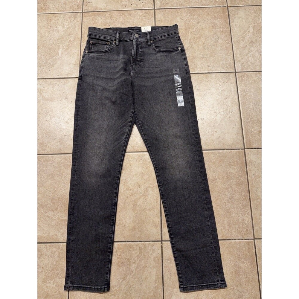 Lucky Brand Jeans Mens 30x32 Black 412 Athletic Slim Fit Dark Denim Stretch NEW